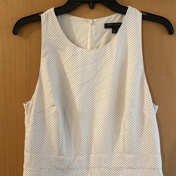 Banana Republic Factory Polka Dot Ruffle Sleeveless Dress Size 10P Petite - Picture 2 of 10